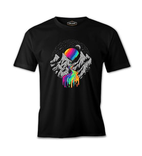 Moon Meets the River Siyah Erkek Tshirt