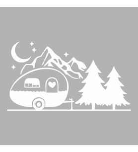 Karavan Dağlar Sticker siyah 25x15 CM (Beyaz)