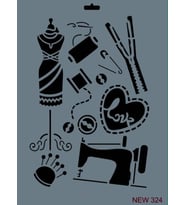 Rich New Seri N-324 Stencil 35x25 cm
