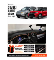 SUZUKI GRAND VİTARA (2013-2025) Uyumlu Torpido Örtüsü Torpido Kılıfı - Siyah Kahverengi