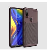 Xiaomi Mi Mix 3 Kılıf Esnek Soft Karbon Tasarım Legion Serisi (Kahverengi)