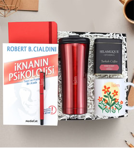 Termos & Kırmızı Defter & Kalem & İknanın Psikolojisi & Selamlıque & Kupa Hediye Seti