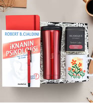 Termos & Kırmızı Defter & Kalem & İknanın Psikolojisi & Selamlıque & Kupa Hediye Seti