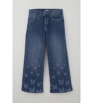 Breeze Kız Çocuk Jean Pantolon Paça Kısmı Kelebek Baskı Detaylı 6-12 Yaş, Mavi
