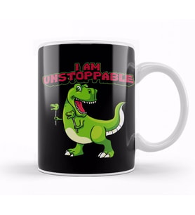 I Am Unstoppable TRex Funny Short Dinosaur Arms Kupa Bardak Porselen