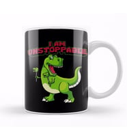 I Am Unstoppable TRex Funny Short Dinosaur Arms Kupa Bardak Porselen