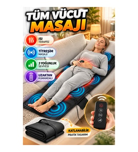 Isıtmalı Titreşimli Tüm Vücut Masaj Yatağı – 3 Yoğunluk Seviyeli Uzaktan Kumandalı Katlanabilir Tasa