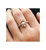 Opal Taşlı Kraliçe Yüzük & Işıklı Yüzük Kutusu - 925 Ayar Gümüş Yüzük