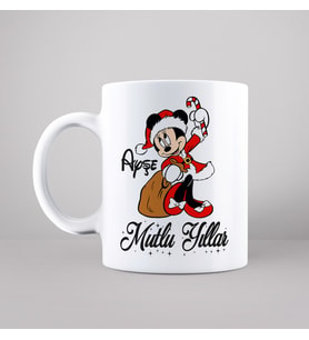 Minnie Mouse & Yılbaşı & Mutlu Yıllar Tasarımlı Kupa Kişiye Özel