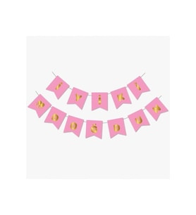 Pembe Gold Iyi Ki Doğdun Yaldızlı Banner
