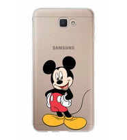 Samsung Galaxy J7 Prime Kapak Mickey Mouse Tasarımlı Şeffaf Silikon Kılıf