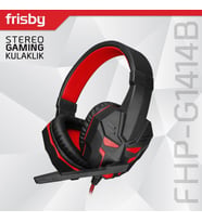 FRISBY FHP-G1414B Stereo USB+3.5mm Jack Led Aydınlatma Siyah/Kırmızı Gaming Mikrofonlu Kulaklık