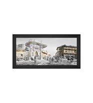 Eski İstanbul Motifli Kanvas Tablo 50 x 70 cm Siyah Çerçeve