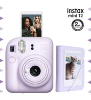 Instax mini 12 Lila Fotoğraf Makinesi ve ve 28'li Mini Albüm Seti