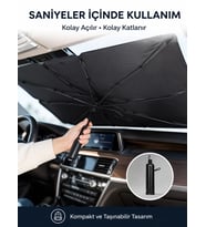 Renault Symbol Dacia Sandero Opel Corsa Ford Ka Peugeot 208 Uyumlu Oto Şemsiye Yeni Nesil