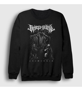 Presmono Unisex Siyah Criminals Rivers Of Nihil Sweatshirt 542317tt