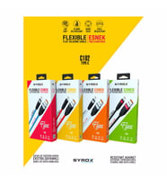Syrox 2.1A Type-C Flexible Yassı Silikon Şarj & Data Kablo 1.1M C102 (Karışık)