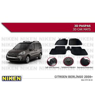 Citroen Berlingo Havuzlu 3D Paspas Niken Siyah 2008 Sonrası