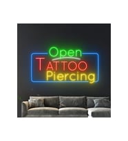 Open TATTOO Piercing Yazılı Neon Tabela