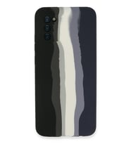 Newface Samsung Galaxy A03S Kılıf Ebruli Lansman Silikon - Siyah-Lacivert