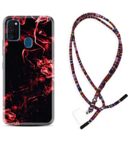 Samsung M21 M22 M23 M30 M31S M32 Kılıf Boyun Asklı Rasta Silikon Red Smoke 1745
