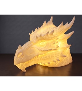 Riva Self Ejderha Kafa Tasarımlı 3D Baskı Tealight Mumluk / Dekoratif Ambiyans Aydınlatma