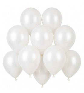 Beyaz Renk Lateks Pastel Balon (13 cm) - 10 Adet