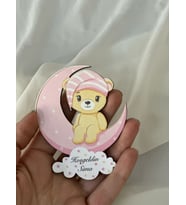 Yenidoğan Kız Bebek Magneti Ve Çocuk Doğum Günü Mıknatıslı Magnet Kişiye Özel Hoşgeldin Bebek 20 Ade (Krem)