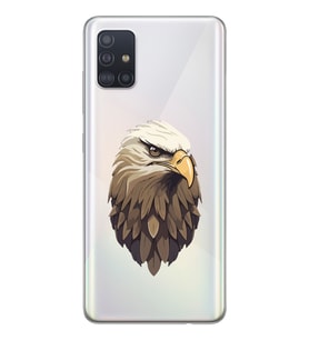 Samsung Galaxy A71 Uyumlu Kartal Tasarımlı Şeffaf Telefon Kılıfı