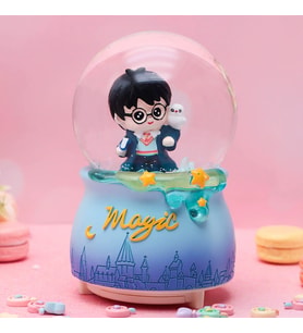 Sihirli Magic Tasarım Işıklı Müzikli Püskürtmeli Büyük Boy Kar Küresi (Mavi)