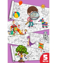 Saklı Nesneler Hidden Object Dev Boyama Kağıdı Boyama Rulosu Büyük Boy 5 Metre