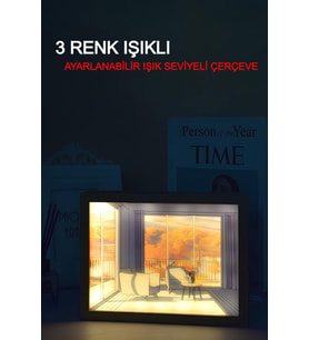 Dekoratif Yıldönümü Sevgililer Günü Arkadaş Doğum Günü Hediyelik Işıklı Ahşap Çerçeve 3 Farklı Renk (Beyaz)