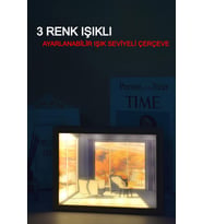 Dekoratif Yıldönümü Sevgililer Günü Arkadaş Doğum Günü Hediyelik Işıklı Ahşap Çerçeve 3 Farklı Renk (Beyaz)