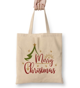 Yılbaşı Yeni Yıl Konseptli Merry Christmas 011 Bez Çanta Uzun Saplı