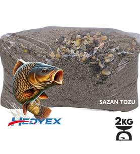 Hedyex 2Kg Sazan Tozu Yüksek Proteinli Özel Katkılı Sazan Alabalık Avı Toz Yem