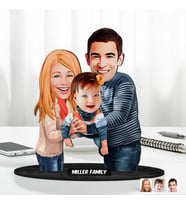 Kişiye Özel Aile Karikatürlü Ahşap Biblo Model-21 Babaya Hediye, Anneye Hediye, Ev Hediyesi