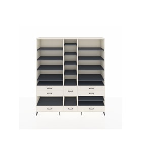 Hyperion Dolap 19 Raflı 8 Çekmeceli  220x44x243 Aytaşı-Antrasit/Aytaşı