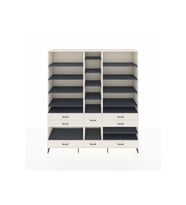 Hyperion Dolap 19 Raflı 8 Çekmeceli  220x44x243 Aytaşı-Antrasit/Aytaşı