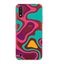 Samsung Galaxy A01  Kapak Renkli Desen Tasarımlı Şeffaf Silikon Kılıf