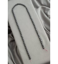 Hematit Doğal Taş Mat Gri Altıgen Kesim 4x6mm Dizi [AA]