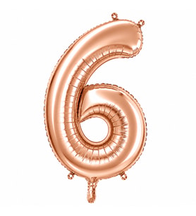 6 Rakam Folyo Balon Rose Gold Rengi (100 cm)