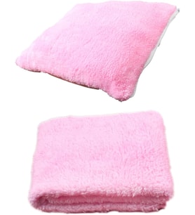 2 Lİ SET BATTANİYE VE MİNDER KEDİ UYKU YATAĞI MİNDERİ (Pembe)