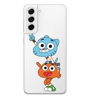 Samsung Galaxy S21 FE Uyumlu Gumball & Darwin Tasarımlı Şeffaf Telefon Kılıfı