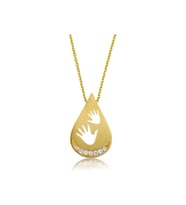Gümüş Gold Bebek Elleri Kadın Kolye CSR2180599