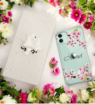 Art Sakura Tasarımlı Kişiye Özel Şeffaf Telefon Kılıfı (Tüm Telefon Modelleri Mevcuttur.) - Hediye Kutulu