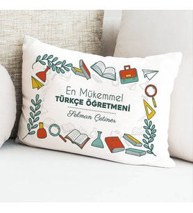 Kişiye Özel En İyi Türkçe Öğretmeni Temalı Yastık