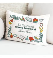 Kişiye Özel En İyi Türkçe Öğretmeni Temalı Yastık