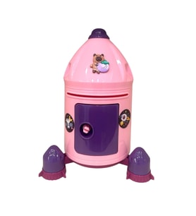 Capybara Kapibara Uzayda Tasarımlı Işıklı Kumbara (Pembe)