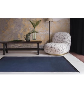 Jassrug Saçaklı Dokuma Kilim 120x180 Petrol Mavi