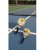 Miyuki Boncuk El Yapımı Tenis Raketi Broş - Yaka İğnesi 3